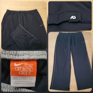 VTG Nike The Athletic Dept Sweatpants Size 2XL Men's YK2 Black Wide-Leg